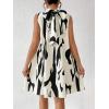 imageWomens High Neck Tie Back Graphic Casual Tank Dresses Sleeveless Swing Flowy A Line DressMulticolor