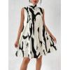 imageWomens High Neck Tie Back Graphic Casual Tank Dresses Sleeveless Swing Flowy A Line DressMulticolor