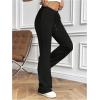 imageWomens High Waisted Crossover Flare Leg Sweatpants Baggy Drawstring Athletic Joggers Casual Workout Yoga PantsBlack