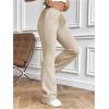 imageWomens High Waisted Crossover Flare Leg Sweatpants Baggy Drawstring Athletic Joggers Casual Workout Yoga PantsLight Grey