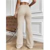 imageWomens High Waisted Crossover Flare Leg Sweatpants Baggy Drawstring Athletic Joggers Casual Workout Yoga PantsLight Grey