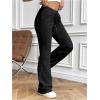 imageWomens High Waisted Crossover Flare Leg Sweatpants Baggy Drawstring Athletic Joggers Casual Workout Yoga PantsPure Black