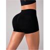 imageWomens Leopard Print High Waisted Sports Biker Shorts Tummy Control Stretchy ShortsBlack