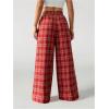 imageWomens Letter Leopard Print Straight Leg Pants Elastic Waist Y2K Trousers Bottoms with PocketsLight Red
