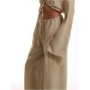 imageWomens Linen Pants Wide Leg Loose Cotton Swimsuit Coverups Summer Pants Beach Vacation OutfitsBeige