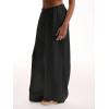 imageWomens Linen Pants Wide Leg Loose Cotton Swimsuit Coverups Summer Pants Beach Vacation OutfitsDeep Black