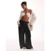 imageWomens Linen Pants Wide Leg Loose Cotton Swimsuit Coverups Summer Pants Beach Vacation OutfitsDeep Black