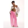 imageWomens Linen Pants Wide Leg Loose Cotton Swimsuit Coverups Summer Pants Beach Vacation OutfitsPink