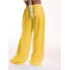imageWomens Linen Pants Wide Leg Loose Cotton Swimsuit Coverups Summer Pants Beach Vacation OutfitsSolid Yellow