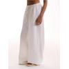 imageWomens Linen Pants Wide Leg Loose Cotton Swimsuit Coverups Summer Pants Beach Vacation OutfitsWhite