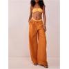 imageWomens Linen Pants Wide Leg Loose Cotton Swimsuit Coverups Summer Pants Beach Vacation OutfitsYellow