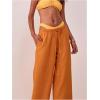 imageWomens Linen Pants Wide Leg Loose Cotton Swimsuit Coverups Summer Pants Beach Vacation OutfitsYellow