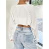imageWomens Long Sleeve Open Front Crop Cardigan Drop Shoulder Bolero Shrug Lightweight SweaterWhite