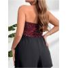 imageWomens Plus Size Halter Tops for Women Draped Cowl Neck Sleeveless Asymmetrical Crop Low Cut Cami TopsBurgundy