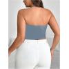 imageWomens Plus Size Halter Tops for Women Draped Cowl Neck Sleeveless Asymmetrical Crop Low Cut Cami TopsDusty Blue