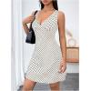 imageWomens Polka Dots V Neck Tank Dress Sleeveless Summer A Line Dresses Sexy Mini DressApricot