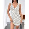 imageWomens Polka Dots V Neck Tank Dress Sleeveless Summer A Line Dresses Sexy Mini DressApricot