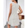 imageWomens Polka Dots V Neck Tank Dress Sleeveless Summer A Line Dresses Sexy Mini DressApricot
