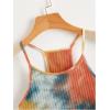 imageWomens Ribbed Knit Tie Dye Camisole Top Sleeveless Slim Fit Crop Tops Y2K Cami Streetwear Women ShirtsOrange Green