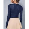 imageWomens Sheer Mesh Long Sleeve T Shirts Boat Neck Slim Fit Tee Tops Going Out See Through ShirtsDark Blue