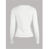 imageWomens Sheer Mesh Long Sleeve T Shirts Boat Neck Slim Fit Tee Tops Going Out See Through ShirtsWhite