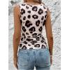 imageWomens Sleeveless Camo Print Tank Top Scoop Neck Slim Fit Ruched Vest Top Summer Tee ShirtsMocha Brown