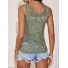 imageWomens Sleeveless Crochet Tank Top Knitted Sweater Vest Hollow Out Scoop Neck Tops Boho Cover Up PulloverGreen