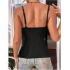 imageWomens Sleeveless Fringe Camisole Tops V Neck Spaghetti Strap Summer Cami ShirtsBlack