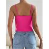 imageWomens Sleeveless Fringe Camisole Tops V Neck Spaghetti Strap Summer Cami ShirtsHot Pink