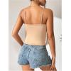 imageWomens Sleeveless Fringe Camisole Tops V Neck Spaghetti Strap Summer Cami ShirtsKhaki