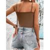 imageWomens Sleeveless Fringe Camisole Tops V Neck Spaghetti Strap Summer Cami ShirtsMocha Brown