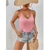 imageWomens Sleeveless Fringe Camisole Tops V Neck Spaghetti Strap Summer Cami ShirtsPure Pink