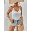 imageWomens Sleeveless Fringe Camisole Tops V Neck Spaghetti Strap Summer Cami ShirtsWhite