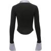 imageWomens Striped Button Front Collared Blouse Shirts Long Sleeve Slim Fit Asymmetrical Hem Work TopsDusty Purple