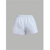 imageWomens Striped Print Drawstring Elastic Waist Shorts Casual Wide Leg Low Rise Summer Boxer ShortsBlue and White