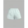imageWomens Striped Print Drawstring Elastic Waist Shorts Casual Wide Leg Low Rise Summer Boxer ShortsGreen