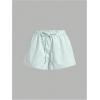imageWomens Striped Print Drawstring Elastic Waist Shorts Casual Wide Leg Low Rise Summer Boxer ShortsGreen
