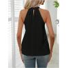 imageWomens Summer Halter Tops Tie Back Frill Sleeveless Casual Blouses for Women Dressy Work ShirtsBlack