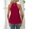 imageWomens Summer Halter Tops Tie Back Frill Sleeveless Casual Blouses for Women Dressy Work ShirtsBurgundy