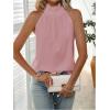imageWomens Summer Halter Tops Tie Back Frill Sleeveless Casual Blouses for Women Dressy Work ShirtsPink