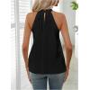 imageWomens Summer Halter Tops Tie Back Frill Sleeveless Casual Blouses for Women Dressy Work ShirtsPure Black