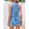 imageWomens Tropical Paisley Print Halter Blouse Sleeveless Boho Shirt Tops Button Back Vacation TopsLight Blue
