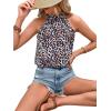 imageWomens Tropical Paisley Print Halter Blouse Sleeveless Boho Shirt Tops Button Back Vacation TopsLight Brown
