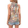 imageWomens Tropical Paisley Print Halter Blouse Sleeveless Boho Shirt Tops Button Back Vacation TopsMint Green