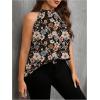 imageWomens Tropical Paisley Print Halter Blouse Sleeveless Boho Shirt Tops Button Back Vacation TopsMix Floral