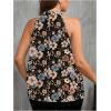 imageWomens Tropical Paisley Print Halter Blouse Sleeveless Boho Shirt Tops Button Back Vacation TopsMix Floral
