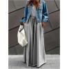 imageWomens Wide Leg Sweatpants High Elastic Waist Flowy Palazzo Pants Loose Baggy Pants BottomsGrey