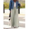 imageWomens Wide Leg Sweatpants High Elastic Waist Flowy Palazzo Pants Loose Baggy Pants BottomsSolid Light Grey