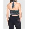 imageWomens Y2K Graphic Tie Backless Halter Top Slim Fit Sleeveless Camisole Crop Tops Going Out OutfitsDark Purple