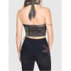 imageWomens Y2K Graphic Tie Backless Halter Top Slim Fit Sleeveless Camisole Crop Tops Going Out OutfitsGreen